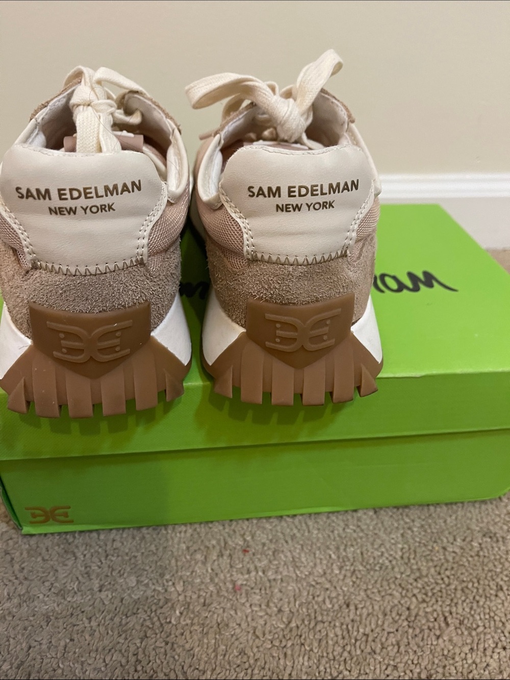 Sam Edelman Beige & Taupe Suede Mesh Sneakers Langley3 size 9 - Picture 6 of 10